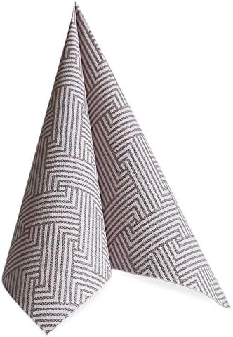 Linen-like Paper Disposable Napkins, 50 Pack, Premium Quality, looks and feels like Cloth, Royal Collection, "Cottone Dinner design" 1/4 - Fold, 16" x 16" (Class Taupe / Brown)