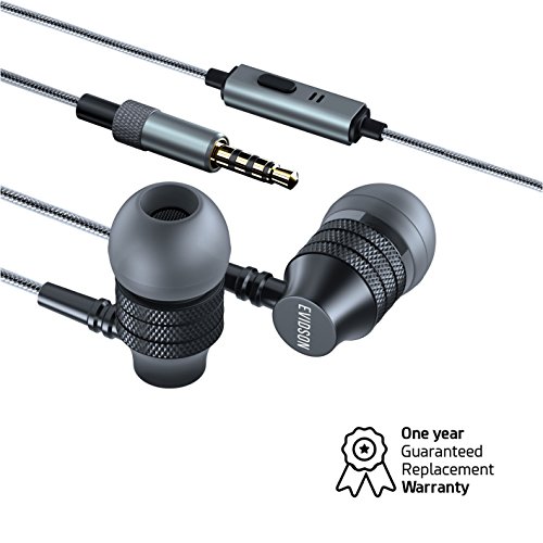 Evidson Z4 Earphones (Black/Titanium Diaphragm/Inline Mic/Made in India)