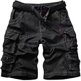 Mens Cargo Shorts Cotton Relaxed Fit Camo Shorts Casual Work Shorts with 9 Pockets No Belt