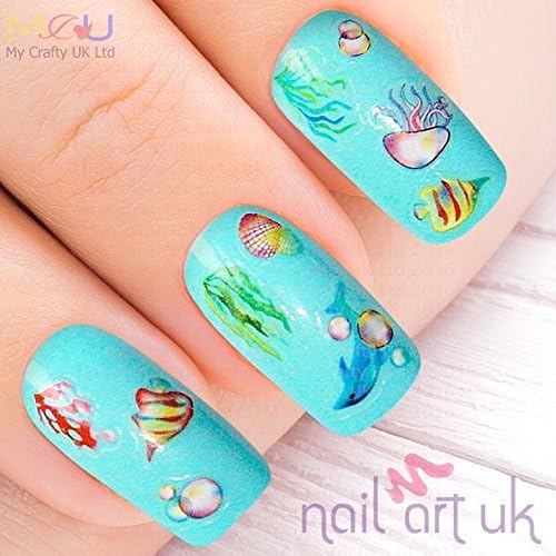 Sea Adhesive Nail Art Stickers Decals Decorations - Dolphin, Sea Horse