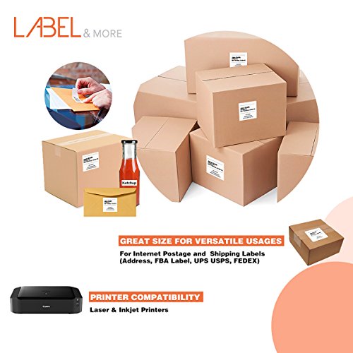 6-up Labels 3-1/3" x 4" Self Adhesive FBA Labels For Internet Postage and Shipping Address Compatible With Laser and Inkjet Printers[100 Sheets 600 Labels] - Thumbnail 6