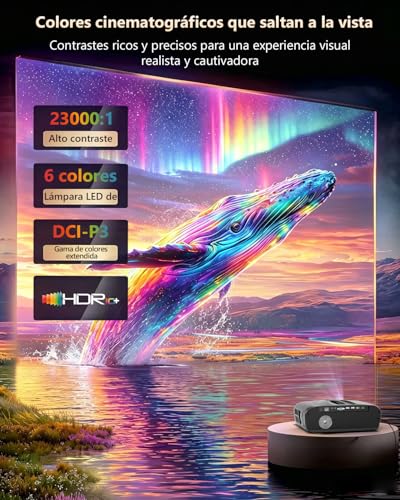 2300 ANSI 4K UHD Projector for Daytime, Home Theater, HDR10, WiFi 6, Bluetooth, NFC, Android Smart Projectors, Auto Focus/Trapezoid Correction, HDMI ARC, USB, WLAN