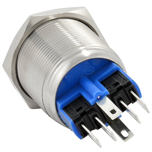 image for JacobsParts Momentary Pushbutton Starter Switch Stainless Steel Silver