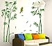 ufengke Chinese Stytle Green Bamboo and Bird Wall Decals, Living Room Bedroom TV Wall Removable Wall Stickers Murals