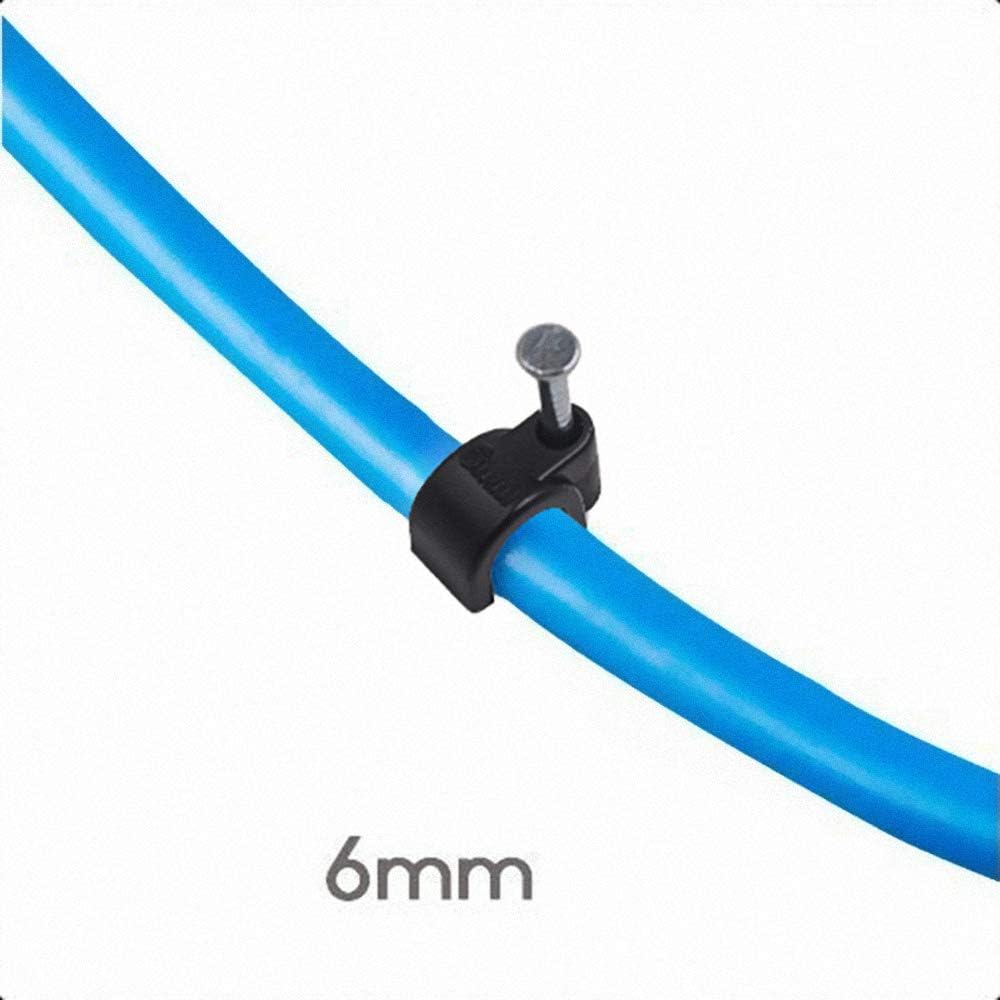 Round Cable Clips 6mm Black Pack of 100 BigaMart