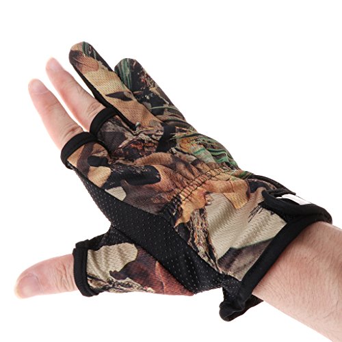 Lergo Angelhandschuhe mit 3 Fingerschlitzen, rutschfest, atmungsaktiv, Tarnmuster – Bild 3