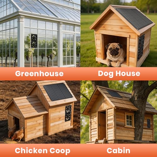 Ventilador de panel solar de 12 W, ventilador solar para gallineros pequeños, invernaderos, cobertizos, casas de mascotas, escape