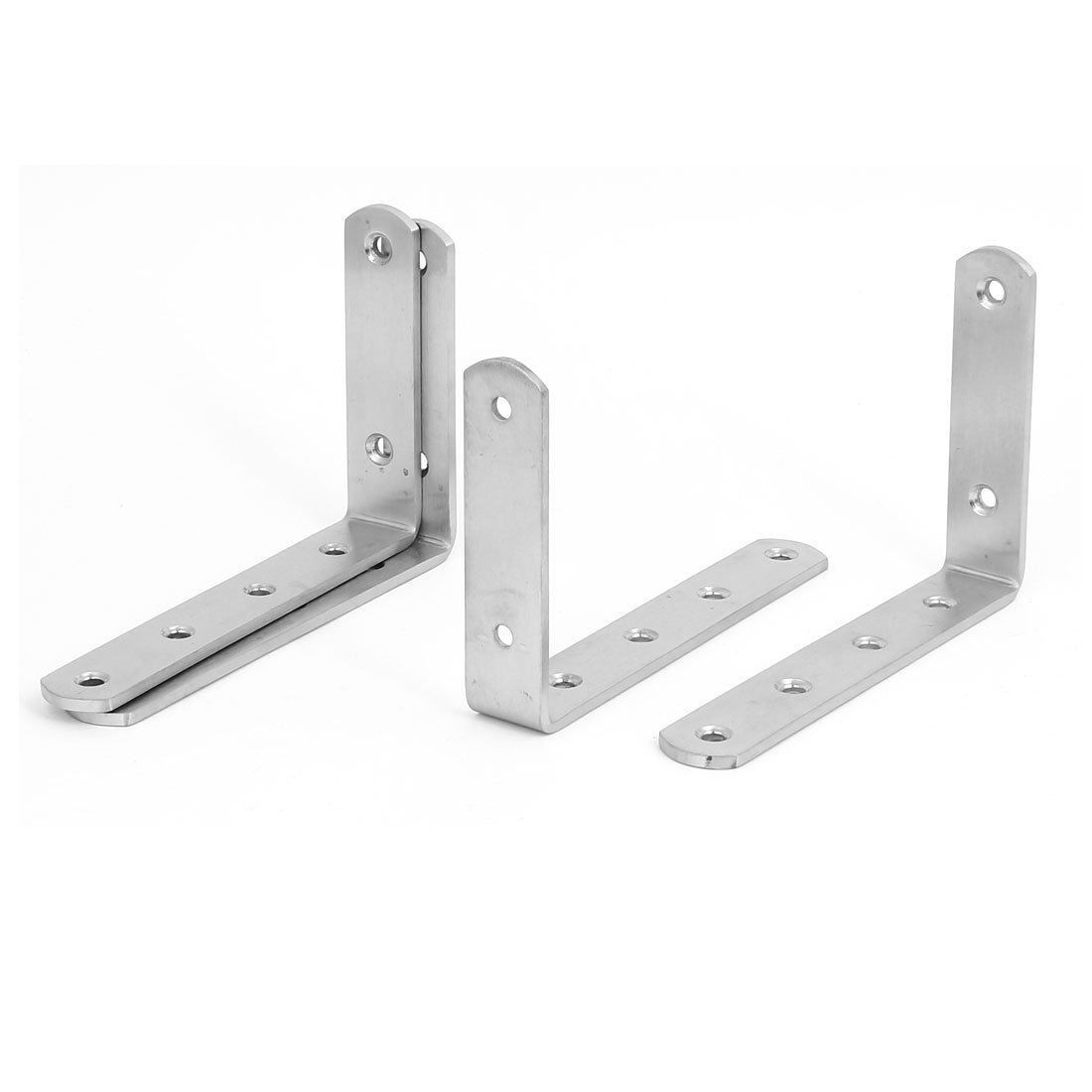 Sourcingmap 150mm Long Stainless Steel 90 Degree L Shaped Angle Bracket Brace Support 4pcs