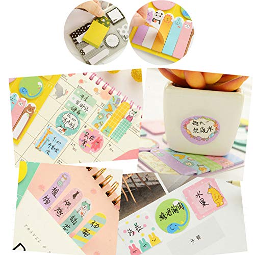Sticky Notes 6 Set, Self-Stick Removable Sticky Page Markers Cute Cartoon Animal Note Pads Bookmark DIY Sticker Memo Pad Flag Markers for Office School (A) - Thumbnail 4