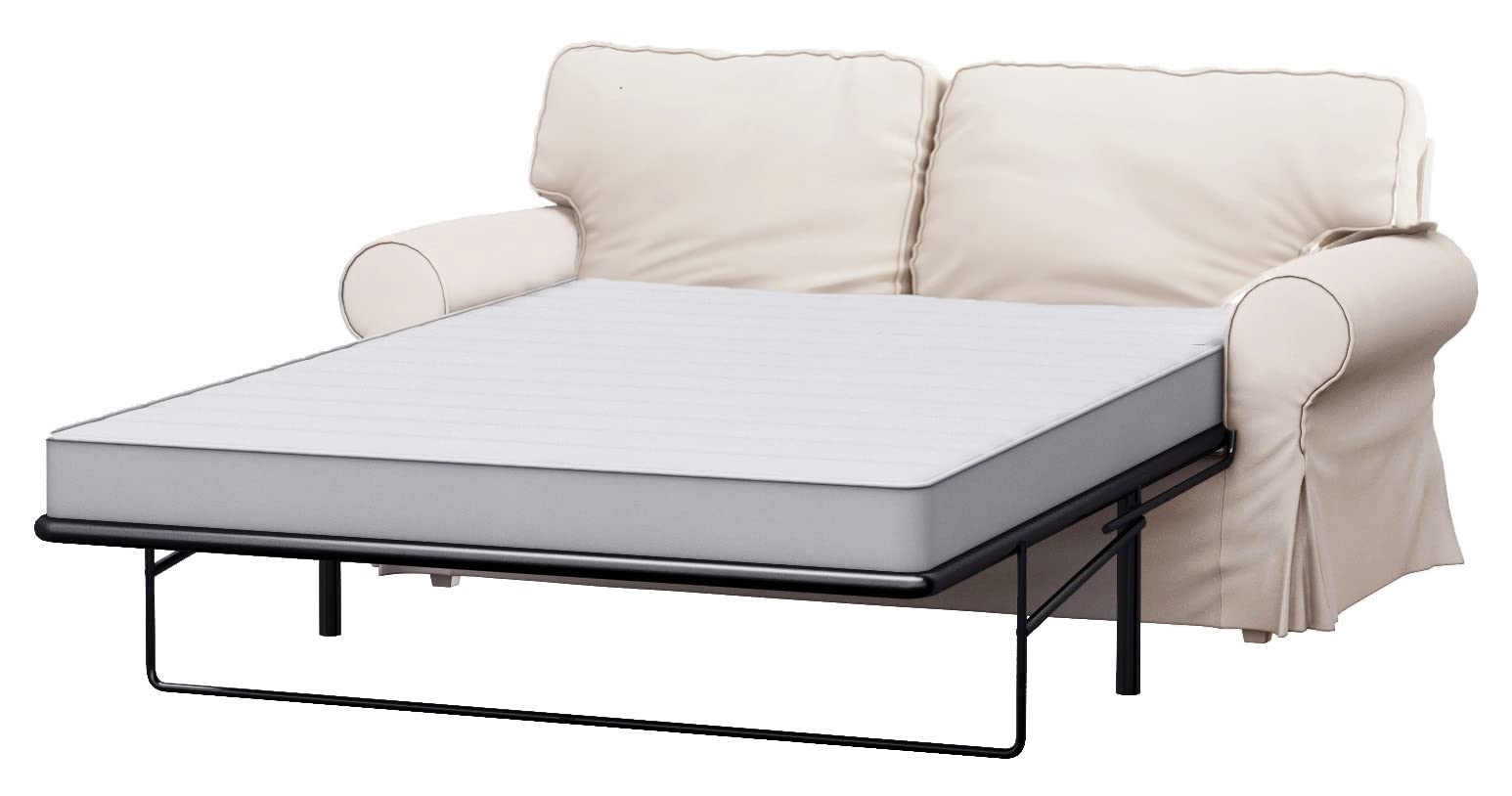 HomeTown Market Durable Fabric Sofa Cover Replacement Compatible for IKEA Ektorp Sofa. Slipcover Only. Sofa Not Included (Polyester Beige Ektorp Bed)