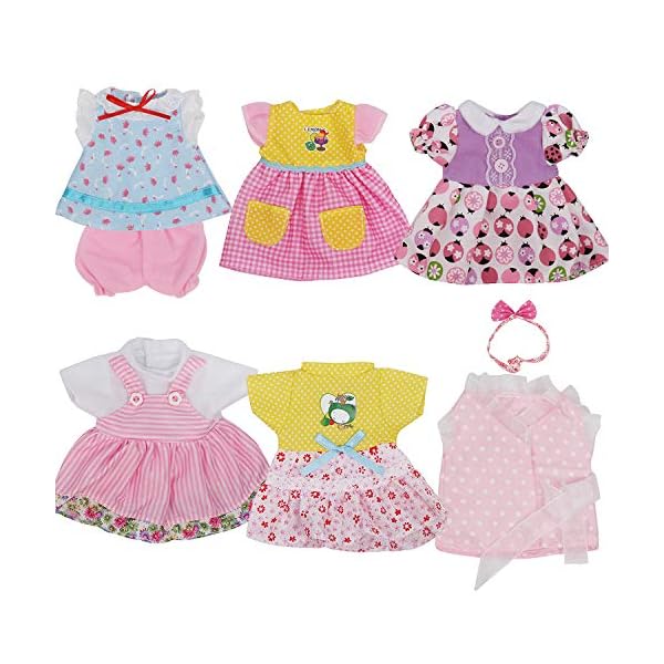 JING-SHOW-BUSSINESS-Pack-of-6-Fit-12-Inch-Alive-Baby-Doll-Gown-Dress-Clothes-Fashionista-Outfits-Include-Hair-Band-Girls-American-Doll JING-SHOW-BUSSINESS-Pack-of-6-Fit-12-Inch-Alive-Baby-Doll-Gown-Dress-Clothes-Fashionista-Outfits-Include-Hair-Band-Girls-American-Doll