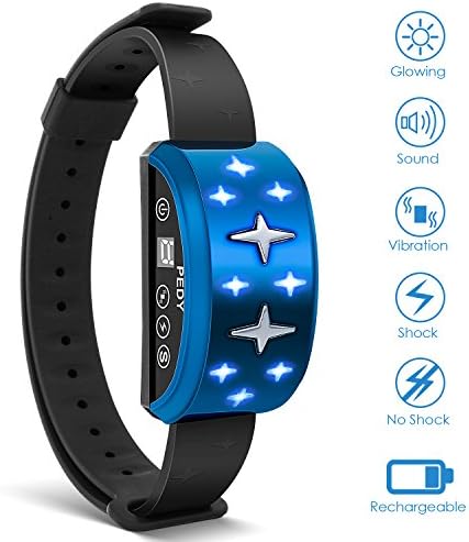 Pedy Bark Collar, No Bark Collar 2018 Upgraded Humane Dog Bark Collar, USB Rechargeable Waterproof Shock Collar with 7 Adjustable Sensitivity and 4 Harmless Training Modes for Small Medium Large Dogs