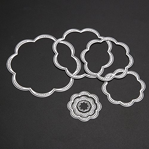 Whitelotous Cutting Dies Cut Dies Stencil Metal Template Mould for DIY Scrapbook Album Paper Card (7 pcs Flower) - Thumbnail 2
