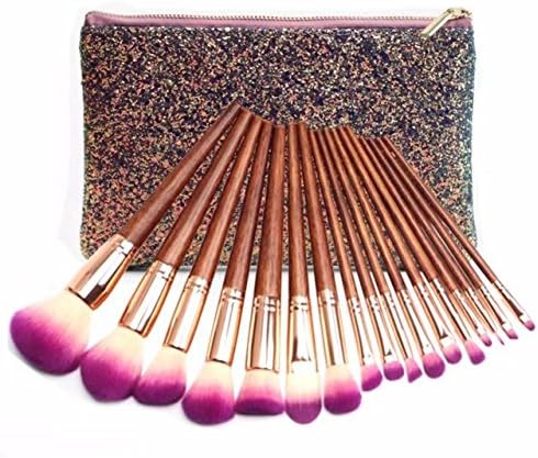 17Pcs Fairytale Collection Rose Gold Complete Eye Set Eyeshadow Eyeliner Blending Pencil Makeup Brushes With Case