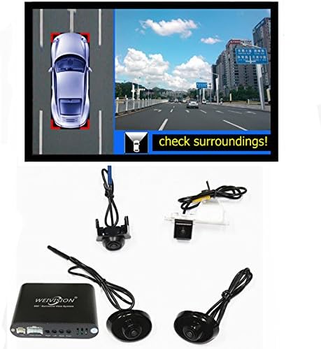 Weivision 360 Bird View Car DVR Record Surround Parking System with 4 Hd Rear Front Side View Camera for Cadillac Srx 2013