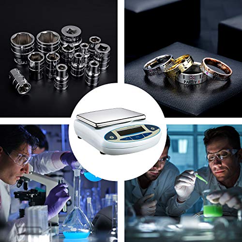 Wellish Lab Analytical Balance Scale 5000g/0.01g High Precision Digital Kitchen Scale Electronic Jewelry Weighing Gram Scale Lab Scale with AC Adapter - Thumbnail 6