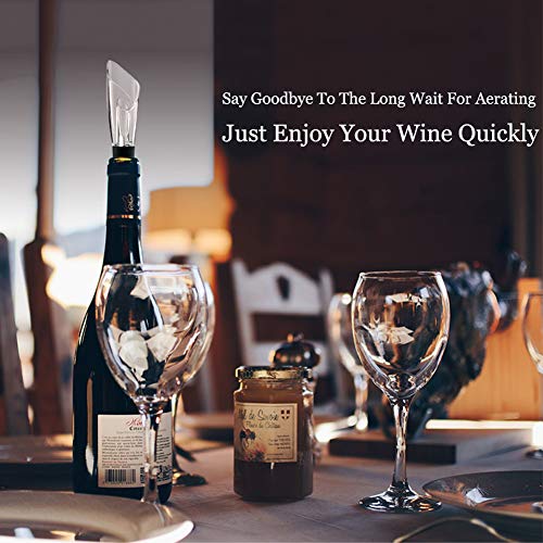BeRicham Wine Aerator Pourer and Vacuum Wine Stoppers Set for Aerating Wine Instantly, Keeping Wine Fresh, FDA Approved