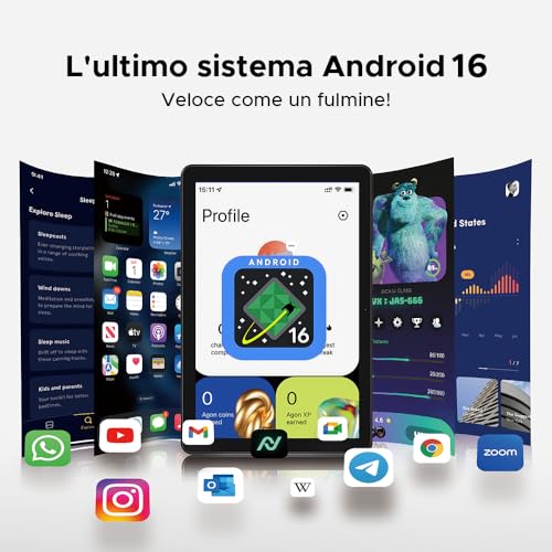 DOOGEETab T10W Android 16 Tablet 10 Pollici, 24 GB RAM + 128 GB ROM (2 TB TF), Tablet con Sim, batteria 8000 mAh, Android 4G LTE/WiFi 5, Doppia fotocamera, Bluetooth 5.0/OTG/Face ID/Type C, Blu