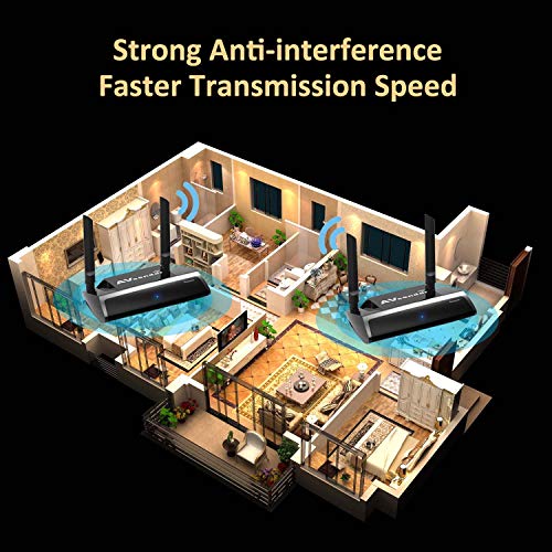 Wireless HDMI Extender with Loop-Out IR Pass-Back Support 1080P@60Hz Full HD Can Transmit Up to 80m 262ft (Line of Sight), WiFi HD AV Transmitter and Receiver for Projector Church Monitor Home Use