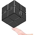 Infinitycube Fidget Toy Stress Relieving Fidgeting Game for Kids and Adults,Cute Pocket-Sized Unique Gadget for Anxiety Relief and Kill Time (Black)