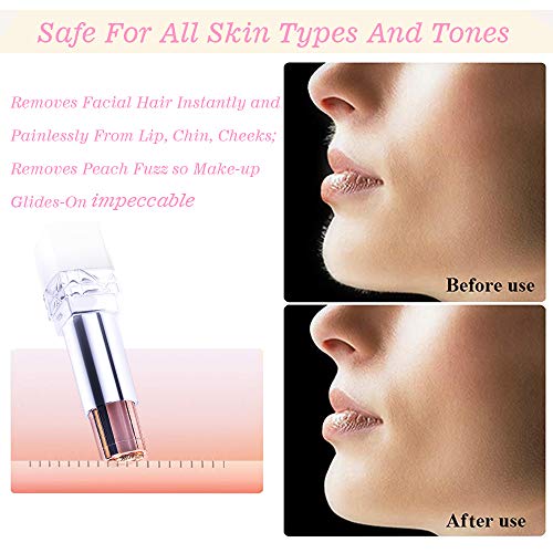 Facial Hair Removal For Women,Painless Professional Facial Hair Remover Electric Shaver For Face Lips Chin Cheeks Arm,Waterproof Razors Epilator Hair Removers For Women Face (White)