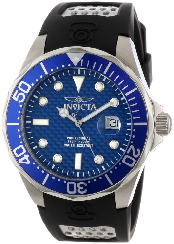 Invicta Men's 12559 Pro Diver Blue Carbon Fiber Dial Black Polyurethane Watch