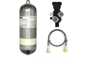 IORMAN 98Cu.Ft / 4500psi PCP Refill Tank DOT Certified Carbon Fiber Cylinder Compressed Air System (Air Tank with Dual Gauge Valve)