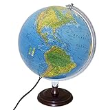 Replogle Toledo Blue Ocean Illuminated Desktop Globe with Hardwood Cherry Finish Base (12