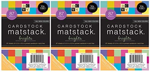 Die Cuts DCWV Cardstock Stack, Match Makers Brights, 87 Sheets, 4-1/2 x 6-1/2 inches (Тhrее Pаck)