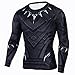 Rulercosplay Black Panther Shirt Long Sleeves Elastic Sport Shirt (L)