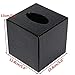KINGSO Square PU Leather Tissue Box Cover Holder for Home Office Hotel 5.05.05.1 Inch Black