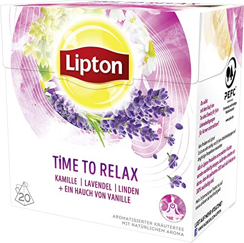 Lipton Kräutertee (für echte Teegenießer Time to Relax aus nachhaltigem Anbau Pyramidenbeutel) 1 x 20 Beutel – Bild 3