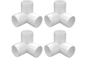 letsFix 1-1/4" PVC Fittings 3-Way/4-Way/5-Way/Tee/Cross/45 Degree/90 Degree, PVC Elbow 1-1/4 Inch for SCH40 PVC Pipe, UV-Resistant PVC Pipe Fittings for DIY PVC Projects, Furniture-Grade [Pack of 4]