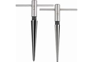 Faneta T Handle Taper Reamer Set 3-13mm(1/8''-1/2'') & 5-16mm(½"-5/8") Bridge Pin Hole Hand Held Tapered Reamers 6 Fluted Chamfer Reaming Guitar Woodworker Luthier Tool (Set of 2)