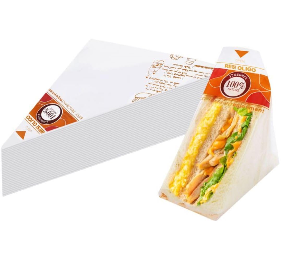 Photo 1 of 200 Pcs Plastic Sandwich Bags,Collapsible plastic sandwich container,Easy to tear baked packaging (Yellow)