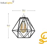MiniSun Retro Black Metal Basket Ceiling Light Shade 23.5cm view 4