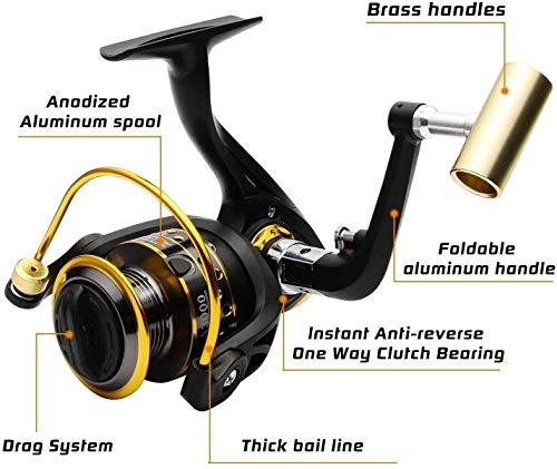 Bntteam, Teleskop-Angelrute, 2,1 m, 2,4 m, 3,0 m, 3,6 m, 99 % Carbon, 11 BB-Kugellager, Spule, Angeltasche, Köder… – Bild 8