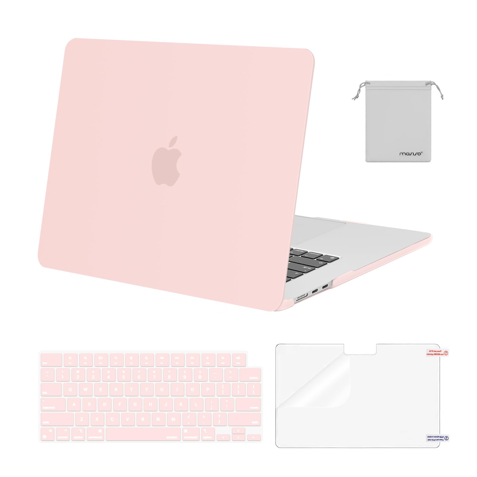 Photo 1 of *USED*
MOSISO Compatible with MacBook Air 15 inch Case M4 M3 M2 2025 2024 2023 Release A3241 A3114 A2941 with Touch ID, Plastic Hard Shell Case&Keyboard Cover&Screen Protector&Storage Bag, Chalk Pink