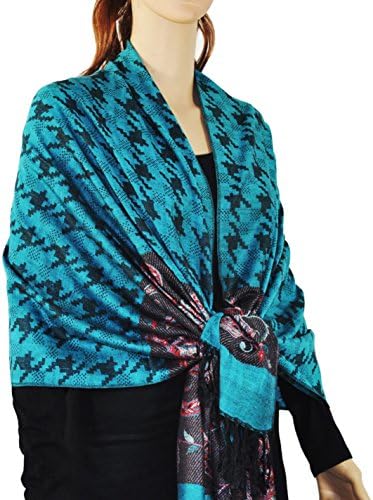 Women Hundstooth Paisley Pashmina Shawl Wrap Scarf