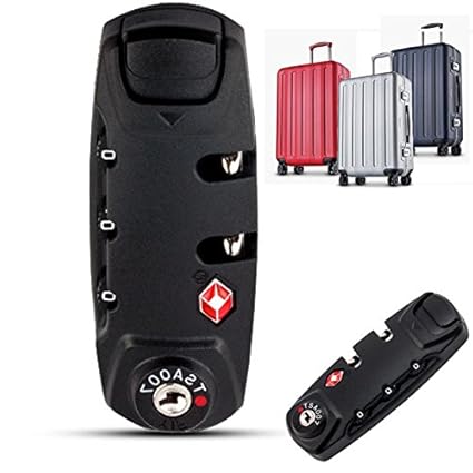 Shomy 8.3 * 3.1cm 3 Digit Combination Padlock TSA Lock Luggage Suitcase Travel Bag Code Lock Black Combination Lock