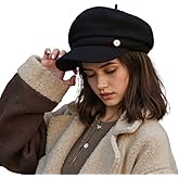 Women Wool Newsboy Beret Hat Winter French 8-Panels Pageboy Painter Hat Ladies Classic Vintage Gatsby Cabbie Visor Cap