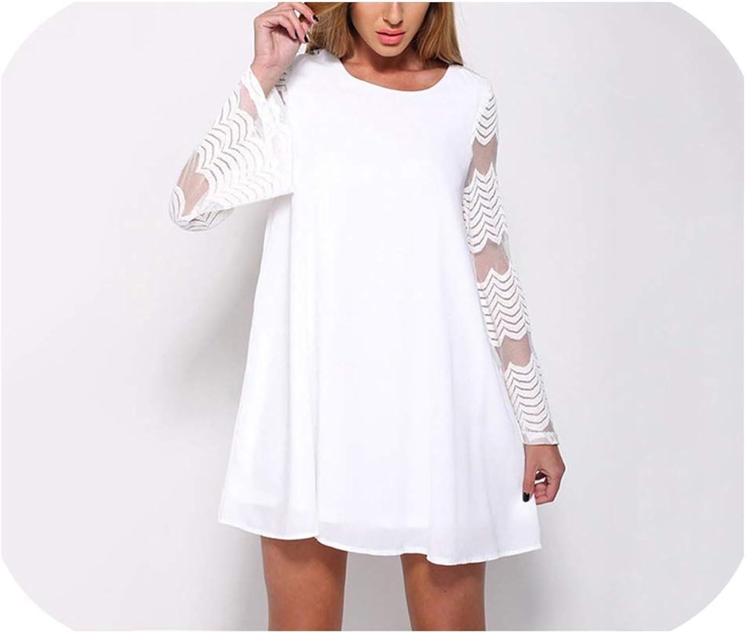 loose chiffon dress white