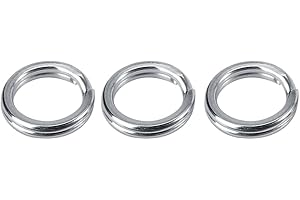 Changor 50pcs/100pcs Split Rings, Stainless Steel Fishing Tackle Connectors, Heavy Duty Anti Corrosive, with Angled Cut for E
