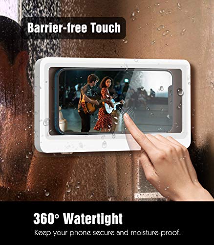 TiMOVO Wall Mounted Shower Phone Holder for Phones Under 6.8 inch, Waterproof Anti-Fog Touchable Screen Sealed Phone… - Afbeelding 5