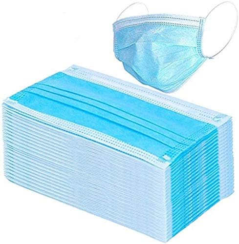 50 Pack Disposable Surgical Face Mask 3 Layer Ply Face Mask with Elastic Band Face Straps