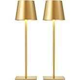Kakanuo Gold Rechargeable Table Lamp, Cordless Battery Operated Lamp Set | 5000mAh, Touch Control, 3 Color Modes Stepless Dim