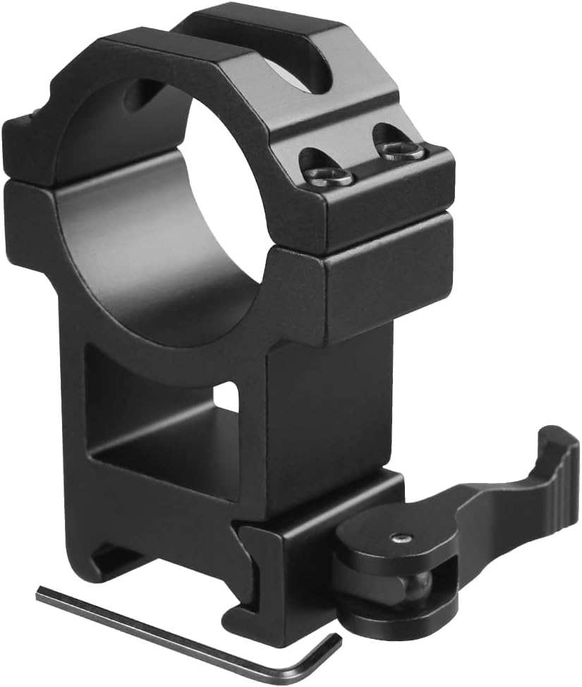 KEENZO Scope Ring Mount, High Profile 30mm Quick Release Rifle Scope Ring, Quick Release Scope Mount Ring for 20mm Rail