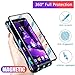 UMTITI Compatible Samsung Galaxy Note 9 Case, Full Body with Built-in Screen Protector and Magnetic Adsorption Function with Clear Tempered Glass Durable Shock Drop Proof Cover (Black-Blue)…
