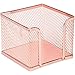 Desk Organizer Office Accessories Set - Set of 4 Rose Gold Desk Accessories, Mesh Desk Set Includes Pen Case, Sticky Note Holder, Business Card Tray, and Desk Organizer