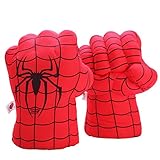 FAIRZOO Spider-Man Gloves Smash Soft Plush Fists Pairs Costume Red and Black